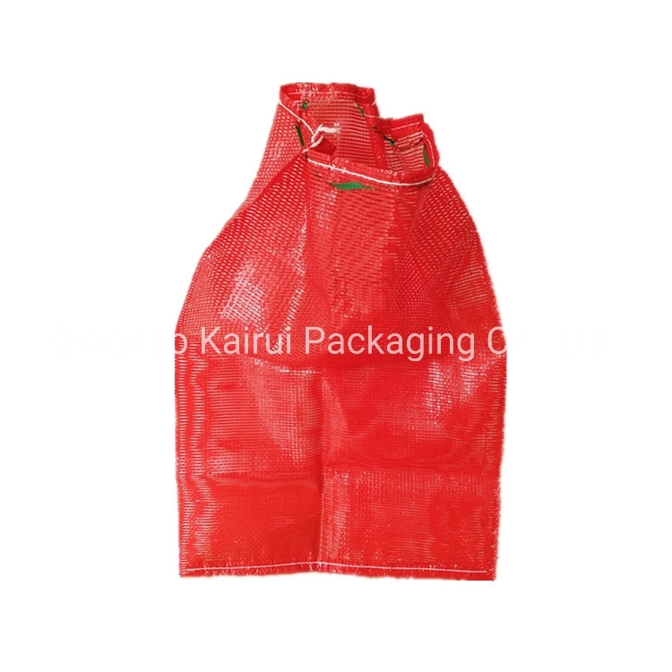 30kg Red Tubular Mesh Packing Sack Onion Firewood PP PE Tubular Vegetable Mesh Bag